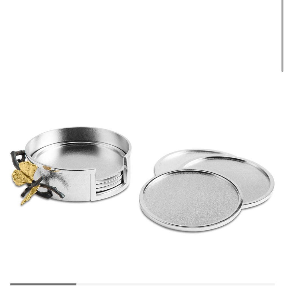 MICHAEL ARAM SET OF 6 coasters GINKGO